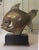1980s Vintage 1980s Bronze or Brass Fish Sculpture on Wooden Base For Sale - Image 5 of 9