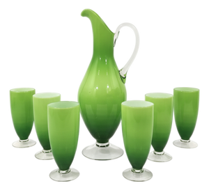 Mid-Century Jug & Glasses, Italy, 1960s, Set of 7