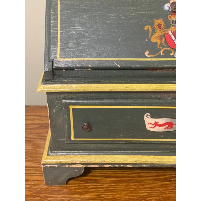 1920s VTG/Antique Florentine Wooden Hand Painted Organizer Box Storage Case Secretary For Sale - Image 5 of 12