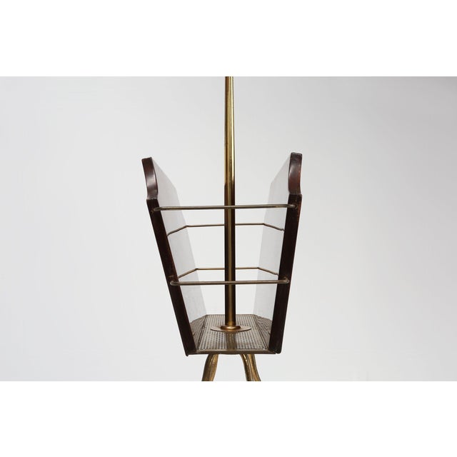 Magazine Rack with Messing Decorations and Feet, France, 1950s For Sale - Image 4 of 12
