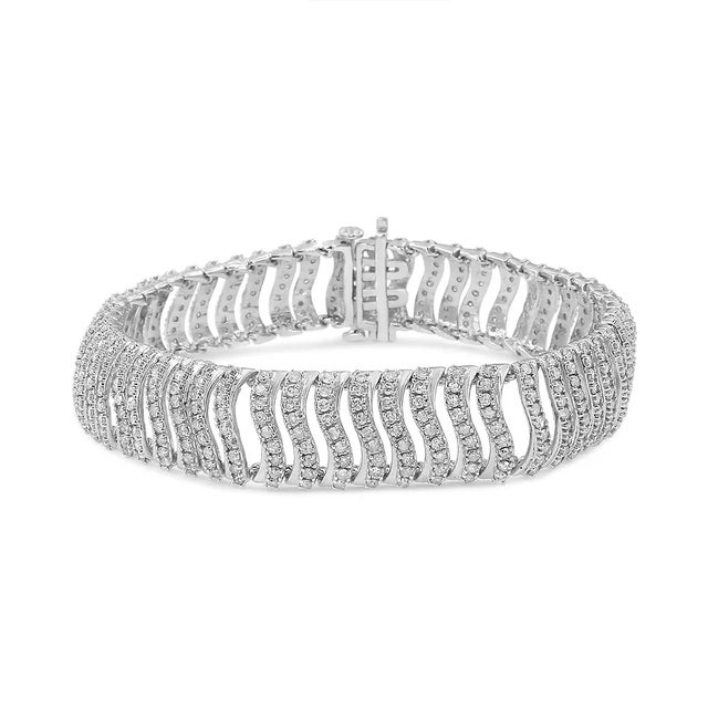 This silver 5.00 carat bracelet is glamour embodied. This piece is created in the finest .925 sterling silver, and plated...