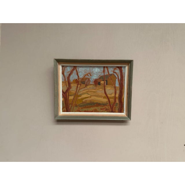 Mid 20th Century Autumn Landscape, 1950s, Oil Painting on Panel, Framed For Sale - Image 5 of 17
