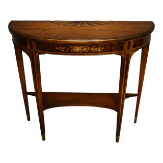 Vintage Regency Style Painted & Inlaid Mahogany Console Table For Sale