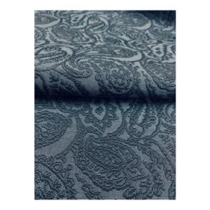 Heavy Duty Denim Navy Blue Paisley Upholstery Drapery Fabric