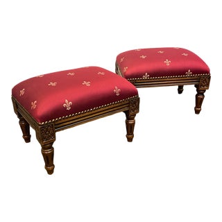 1970s A Pair of Louis XVI Style Footstools For Sale