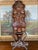 This exquisite possible Norwegian wall pocket showcases traditional rosemaling, a decorative folk art painting style...