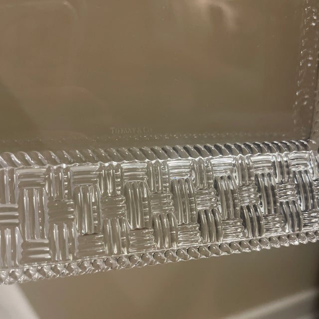 Contemporary Tiffany & Co. Crystal Woven Square Tray For Sale - Image 3 of 4