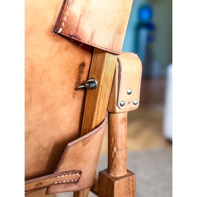 Cognac Leather Safari Chair from Wilhelm Kienzle, 1950s For Sale - Image 10 of 14