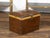 French 1890s Rustic Painted Tôle Box with Wood Grain Finish and Goldenrod Accent For Sale - Image 9 of 11