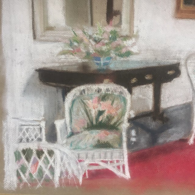 Vintage Original Impressionist Pastel Interior For Sale In Philadelphia - Image 6 of 8