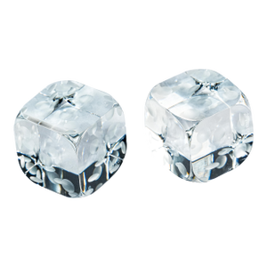 Pair of Large Decorative Vintage Baccarat Crystal Glass Dice Paperweight Display