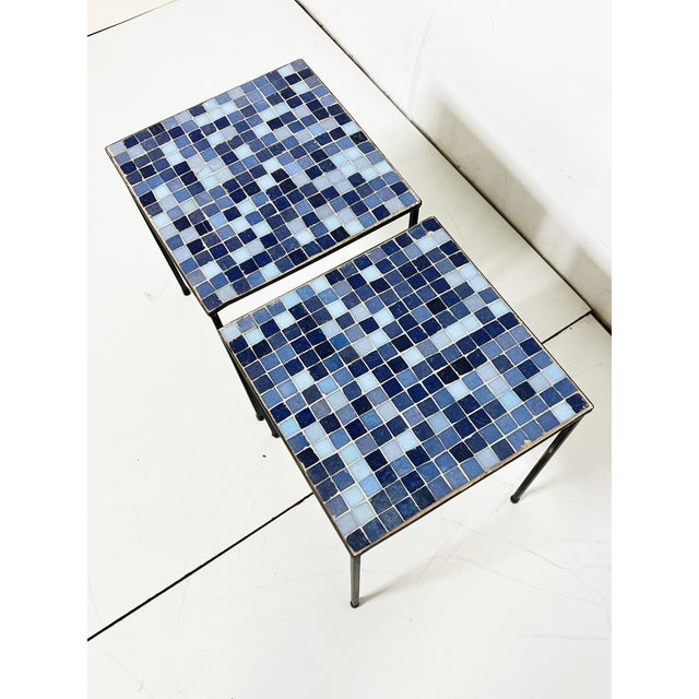 Raymor C. 1950s Minimalist Italian Murano Glass Tile Side Tables -- A Pair For Sale - Image 4 of 8