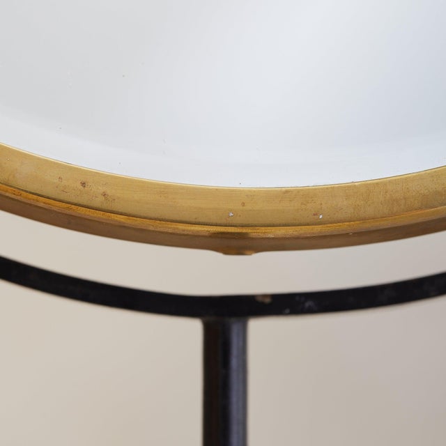 Italian Round Brass Vanity Mirror with Marble Base, 1950s For Sale In Chicago - Image 6 of 9