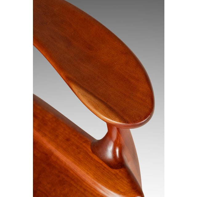 Studio Craft Sculptural Rocking Chair in Solid Cherry Wood Attributed to Hal Taylor After Sam Maloof and James Krenov, Usa, C. 1980's For Sale - Image 14 of 18