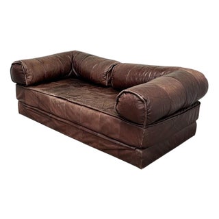 Vintage Leather Sofa or Daybed, 1970s For Sale