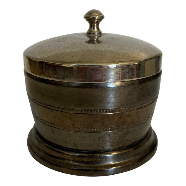 Late 20th Century Silver Container With Lid For Sale