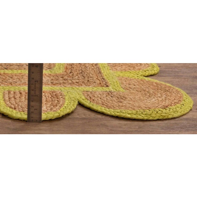 Boho Chic Margarita Scallop Jute Hand Made Bohemian Rug 3x8 Ft. For Sale - Image 3 of 12