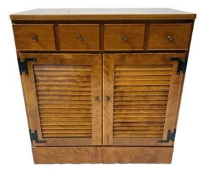80's Vintage Ethan Allen Maple Nightstand / Bedside Table / Cabinet