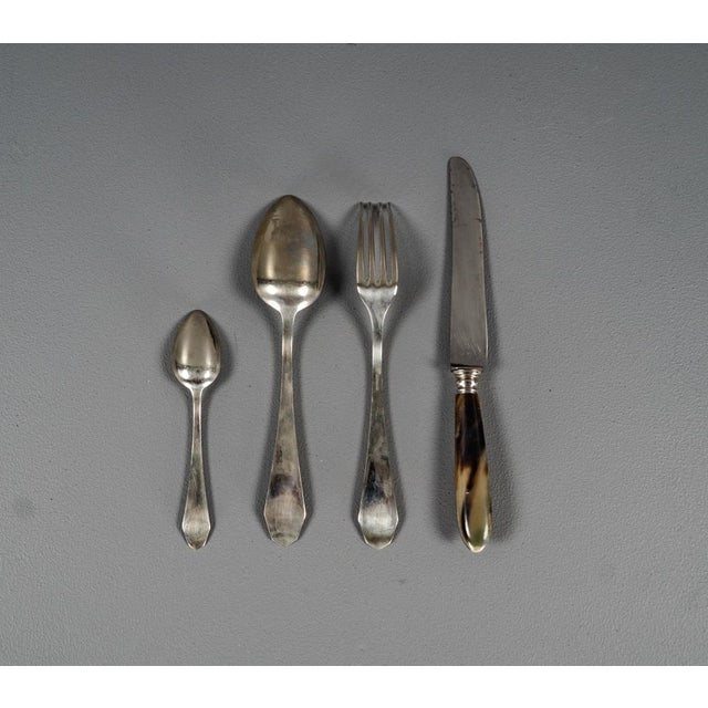Alpacca Cutlery Model Veritable, 1920s, Set of 48 For Sale - Image 3 of 11
