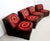 Italian Brown Lounge Chairs with Orange Red Spiral Motifs, 1970s, Set of 4 For Sale - Image 9 of 15