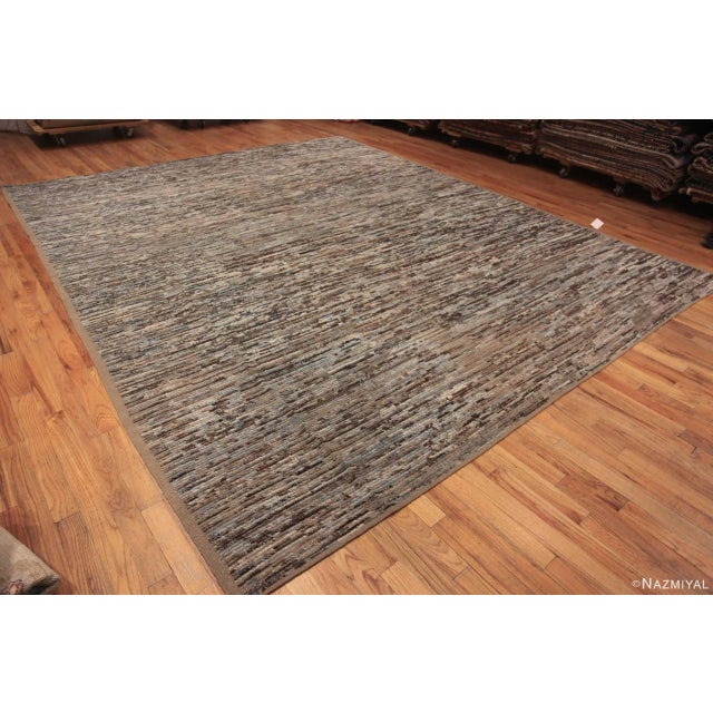Beautifully Artistic Earthy Brown and Blue Color Abstract Contemporary Design Large Modern Area Rug, Country of Origin:...
