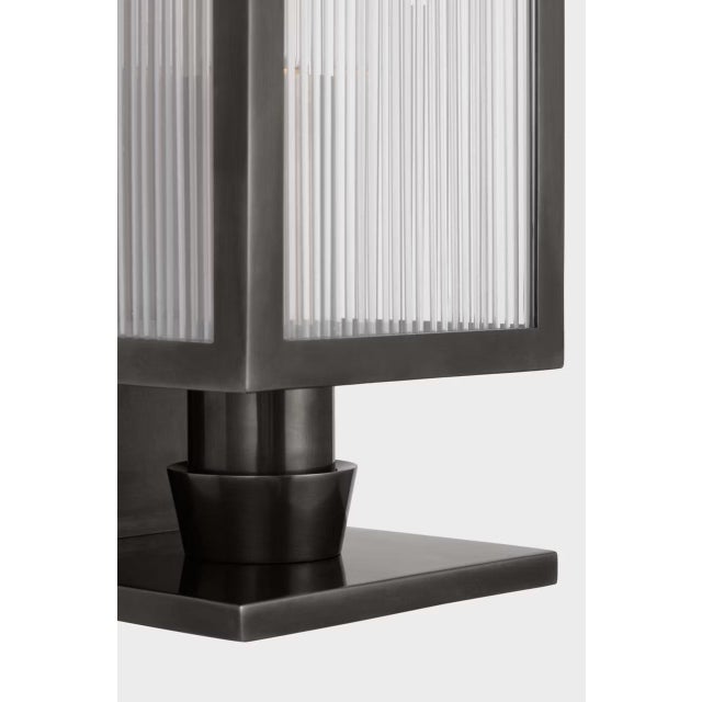York 24" Single Box Sconce in Bronze with Clear Ribbed Glass Designer: Barbara Barry Finish: Bronze Height: 24.25" Width:...