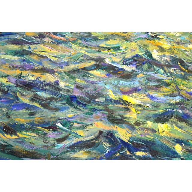 Textile Dawn. Ocean. Original Contemporary Painting For Sale - Image 7 of 12
