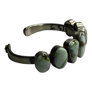 1990s Spectacular Sam Lewis Navajo Native American Turquoise Cuff For Sale