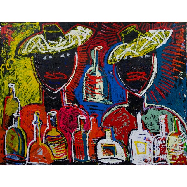 Vignerons. Large Contemporary Figurative Neo Expressionist Oil Painting by Sax Berlin For Sale