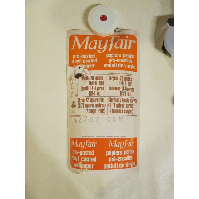 1970s 1970s Vintage Blue Floral Paisley Motif Wallpaper For Sale - Image 5 of 8