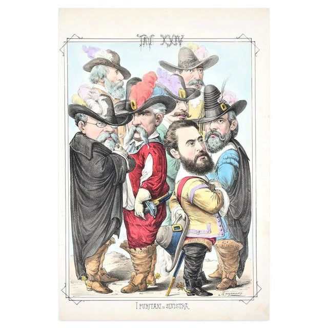 I Puritani di Sinistra - Lithograph by A. Maganaro - 1870s 1870s For Sale - Image 3 of 3