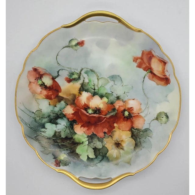 Metal Antique Rosenthal Hand Painted Gold Gilt Serving Plate For Sale - Image 7 of 7