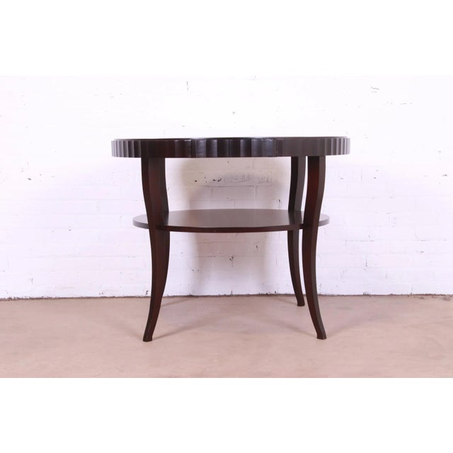 Barbara Barry for Baker Furniture Dark Mahogany Two-Tier Center Table For Sale In South Bend - Image 6 of 13