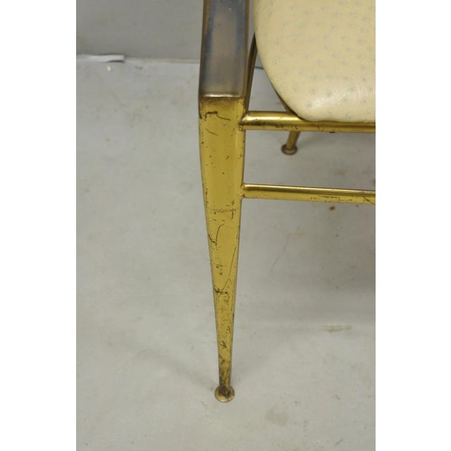 Vintage Italian Hollywood Regency Sculptural Brass Chiavari Style Accent Chair For Sale - Image 13 of 17