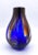Contemporary Signed Cobalt Blue and Brown Swirl Hand Blown Glass Vase For Sale - Image 4 of 13