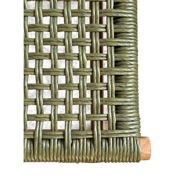 Green Outdoor Green Woven Teak Dining Chair For Sale - Image 8 of 8