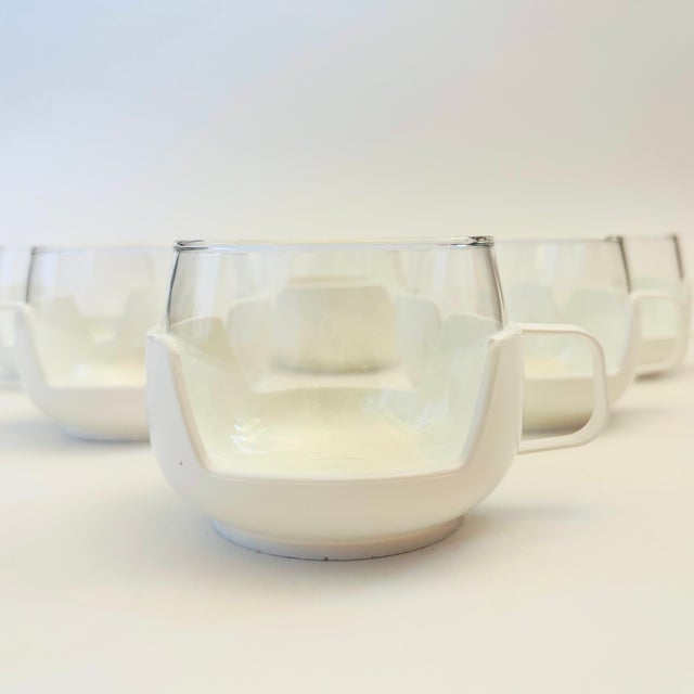 MCM Glass Mugs in Plastic Holders - Set of 6 - Made in Germany For Sale - Image 4 of 11