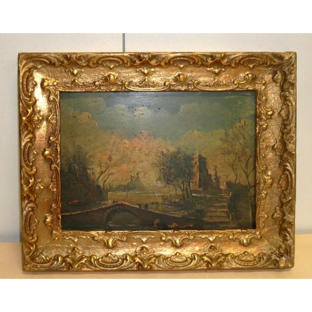 River Landscape, Oil Painting, 1800s For Sale - Image 7 of 12