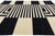 Ivory Modern Navajo Style Hand-Woven Wool Flat-Weave Area Rug in Black & Ivory For Sale - Image 8 of 9