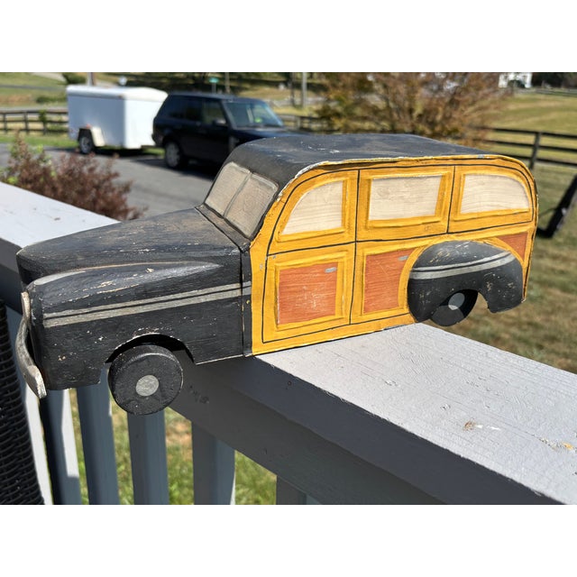 Mid 20th C. American - Artisan Crafted / Folk Art Model of a Ford Woody Wagon For Sale - Image 4 of 11