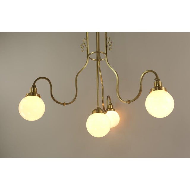 Large Coffee House Chandelier from Wiener Werkstätte, Vienna, Austria, 1915s For Sale - Image 4 of 16