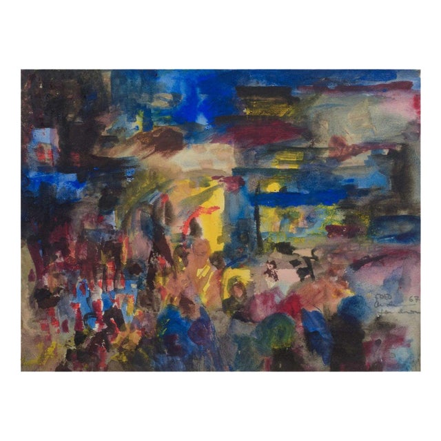 Fred Andersson, Piccadilly Circus, 1967, Mixed Media on Paper For Sale