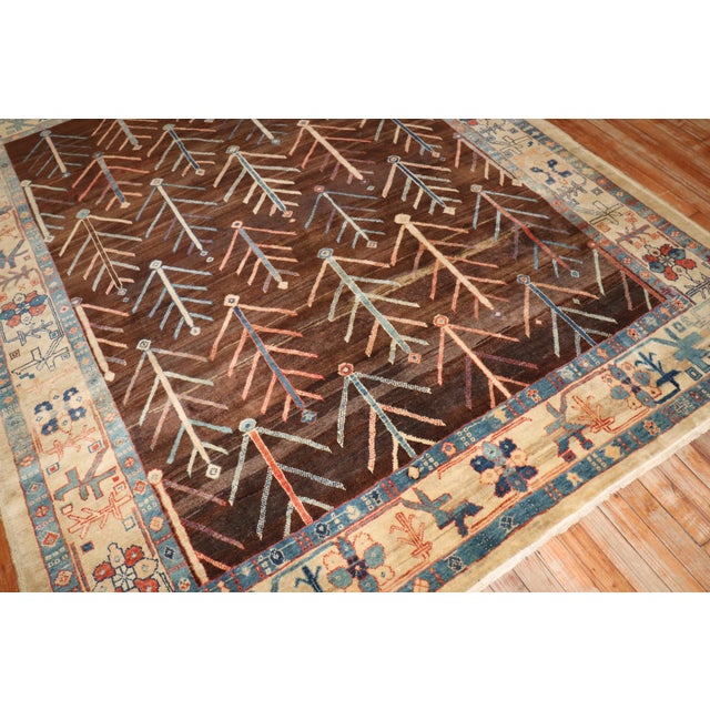 Textile Zabihi Collection Persian Bakshaish Tree Square Contemporary Rug For Sale - Image 7 of 12
