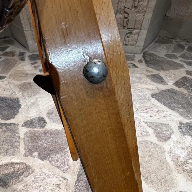 Wood 1960s Magazine Holder Sculptural Folding Wood Rack Yugoslavia For Sale - Image 7 of 10