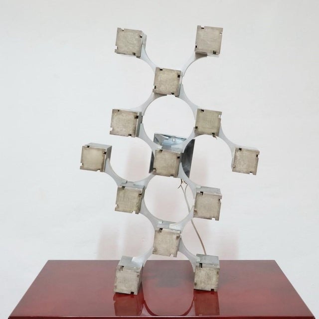Metal Cubic 13-Light Suspension Lamp from Sciolari, 1970s For Sale - Image 7 of 18