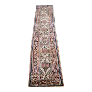 A Sensational Antique 19;' Long Persian Bibikabad Camel Hair Hallway Runner Rug