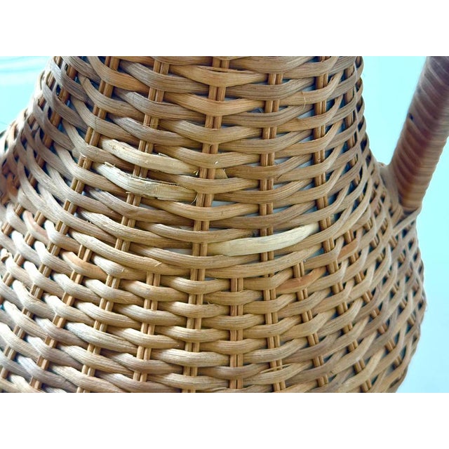 Large Mid-Century Handmade Floor Lamp in Rattan, 1960s For Sale - Image 13 of 16