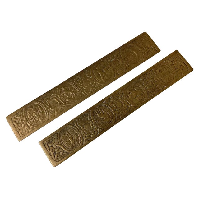 Tiffany Studios Zodiac Pattern Blotter Ends in Bronze - A Pair For Sale - Image 9 of 9