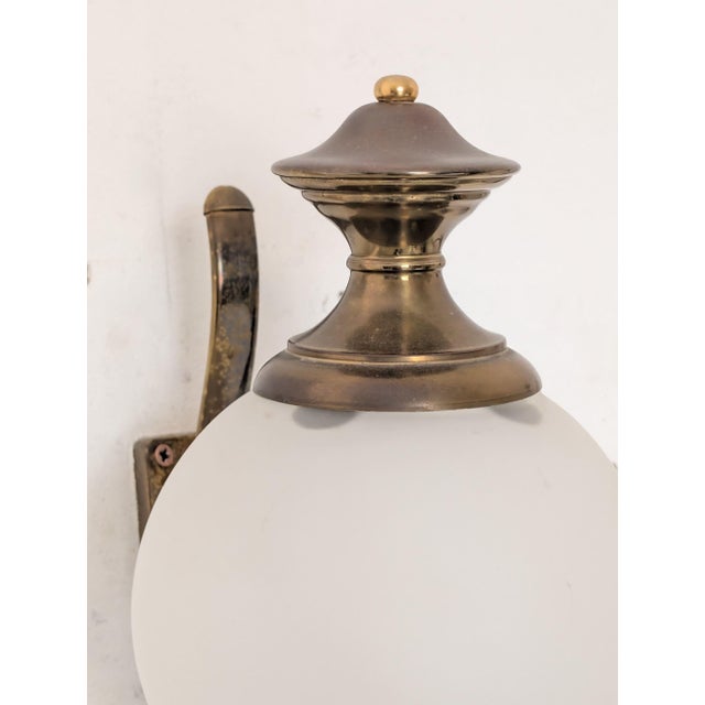 Glass 1960s Italian Murano Glass Sconces Wall Lights in Glass Brass For Sale - Image 7 of 9
