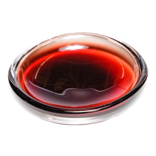 Orrefors Sven Palmqvist Red Crystal Bowl For Sale